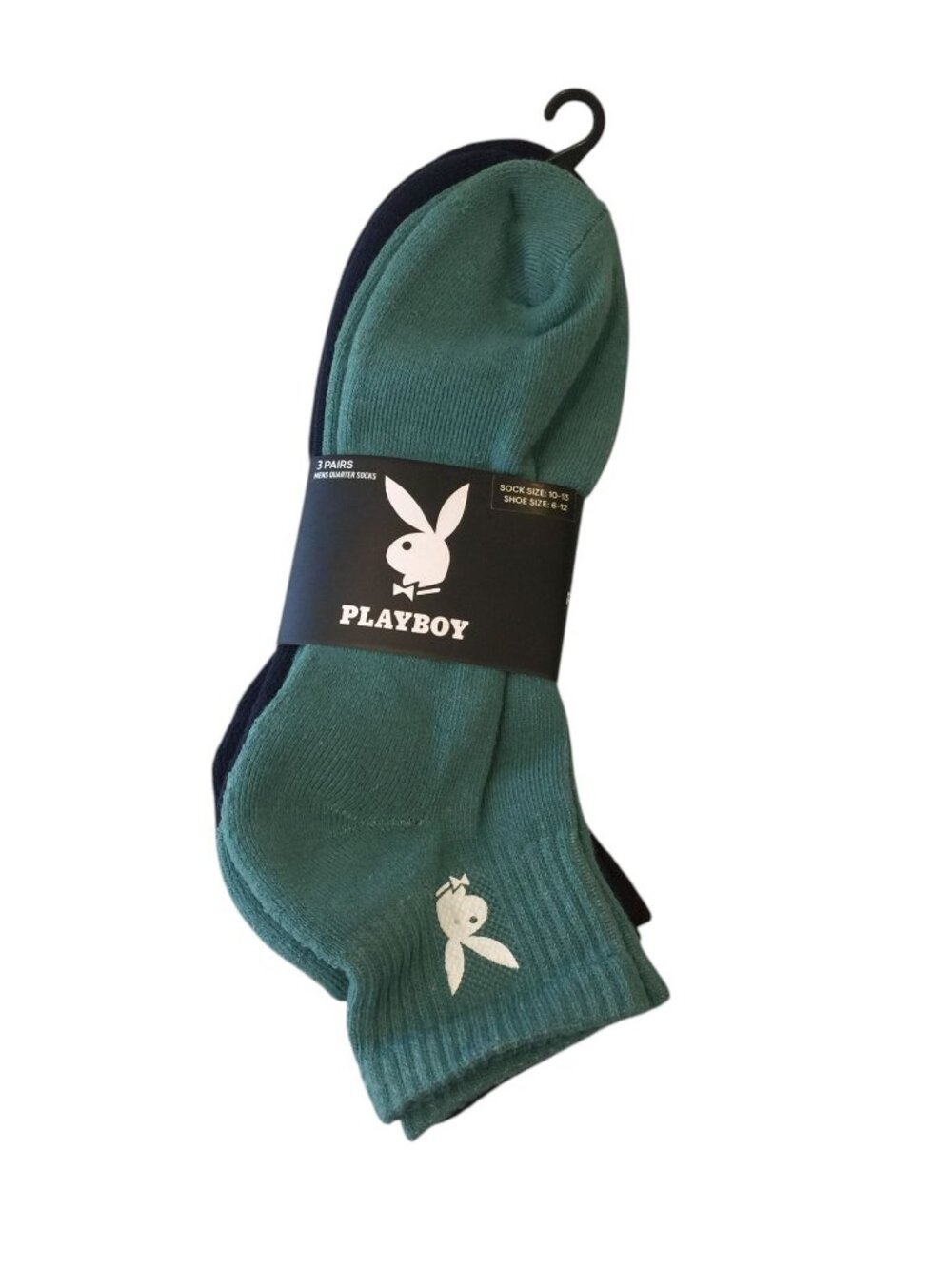 Playboy Men's Crew Socks Size 10-13 Green Navy Brown